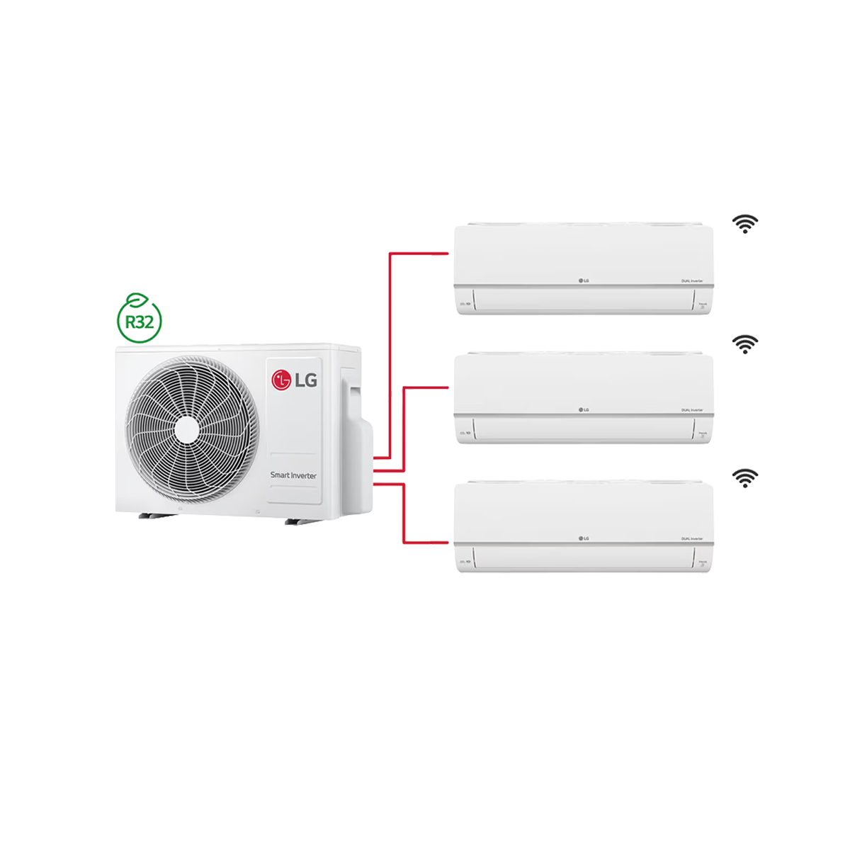 LG Inverter Multi Split Wi-Fi Klima DP4 9K+9K+18K Btu